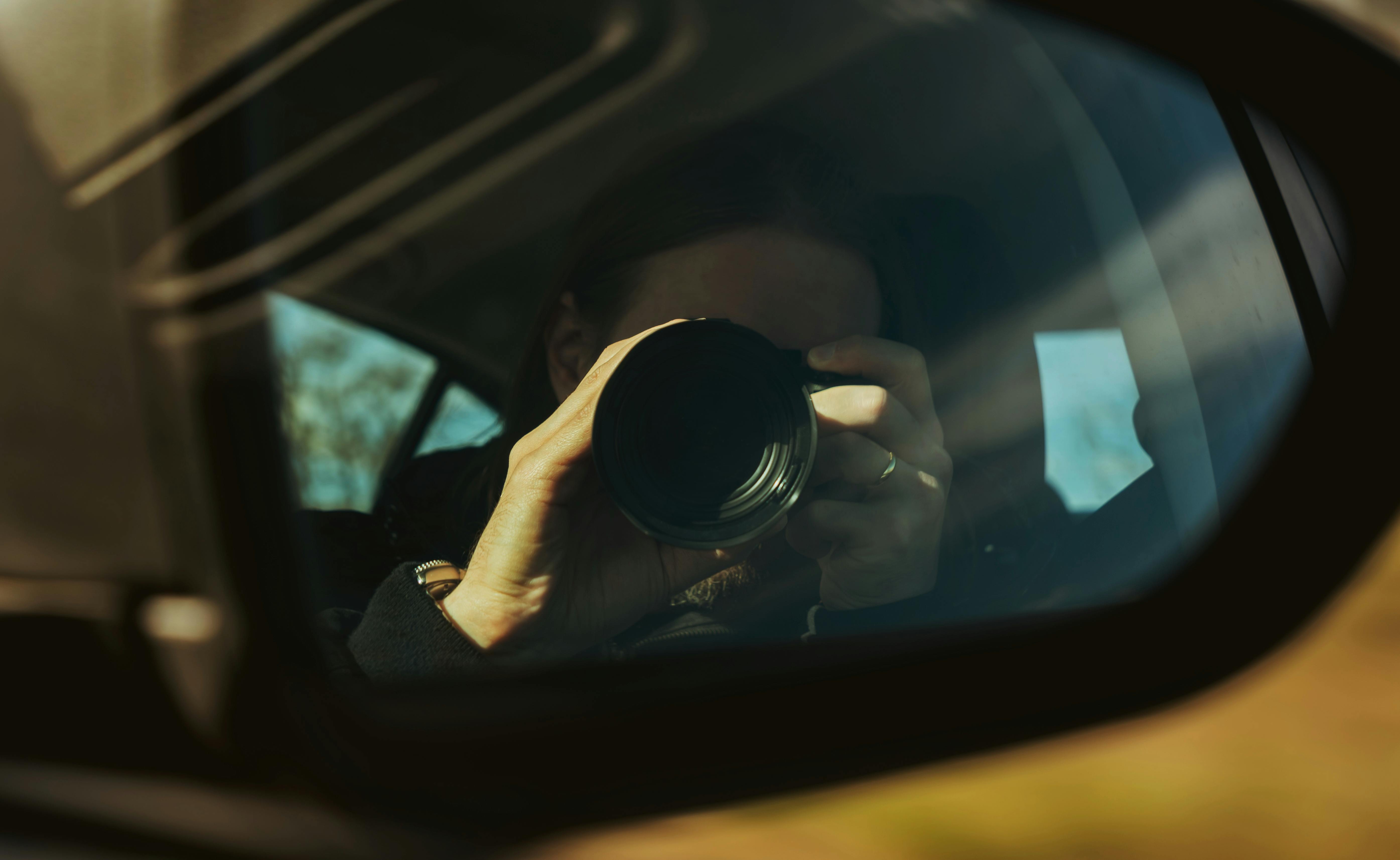 Camera positioned for discreet surveillance work.